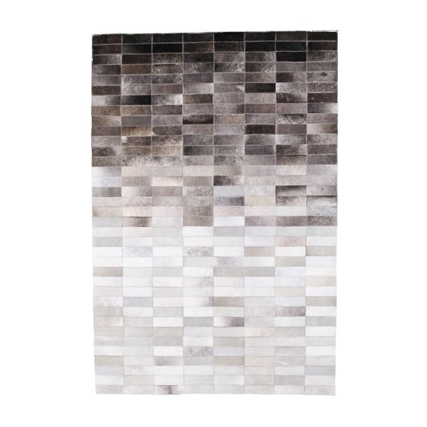 Šedý koberec z hovězí kůže Arctic Fur Patchwork Rug Nordic Day, 180 x 120 cm