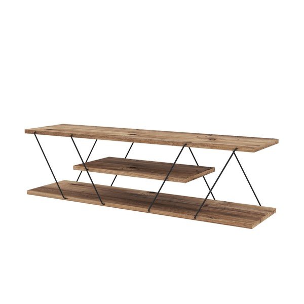 TV stolek v dekoru ořechu v přírodní barvě 120x33 cm Canaz – Kalune Design-image-2