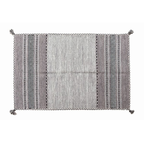 Šedý ručně tkaný koberec Navaei & Co Kilim Tribal 808, 230 x 160 cm