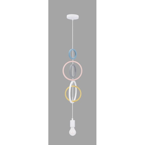 Bílo-růžové dětské svítidlo s kovovým stínidlem Single – Candellux Lighting-image-1