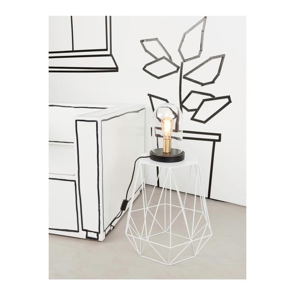 Černá stolní lampa se skleněným stínidlem (výška 30 cm) Seattle – it's about RoMi-image-3