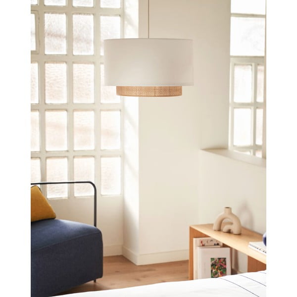 Látkové stínidlo v bílo-přírodní barvě ø 40 cm Erna – Kave Home-image-2