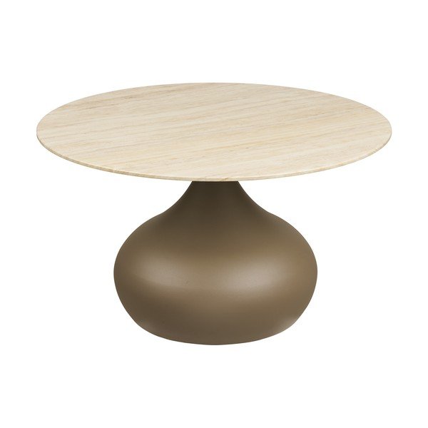 Khaki kulatý konferenční stolek se skleněnou deskou ø 70 cm Pienza – House Nordic