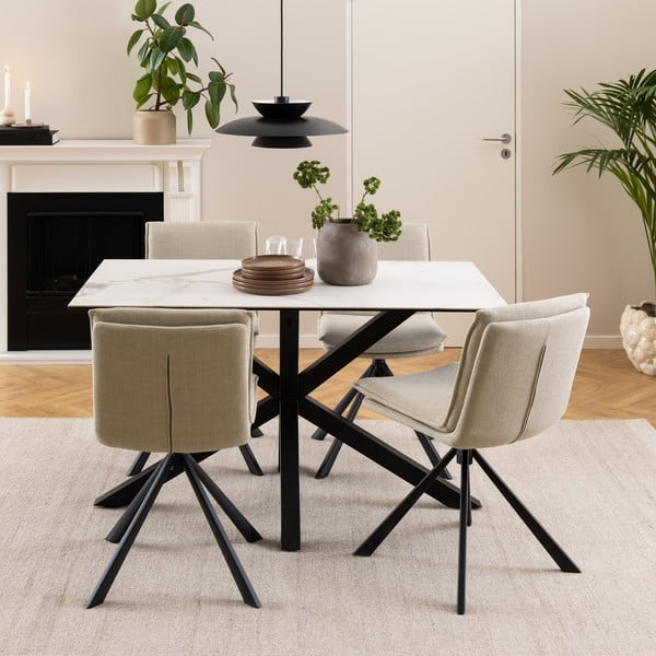 Krémová jídelní židle Flynn – Actona-image-1