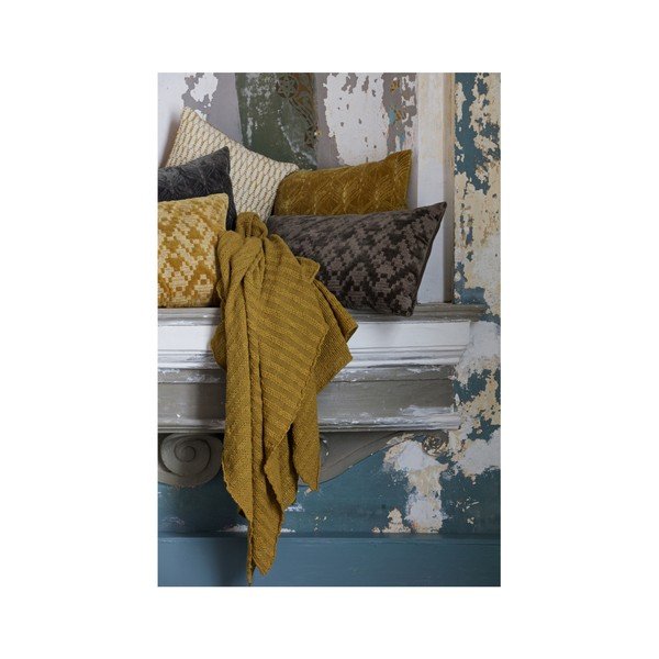 Hořčicově žlutý bavlněný polštář BePureHome, 40 x 60 cm-image-1