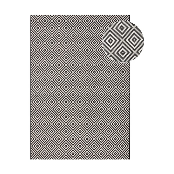 Černo-bílý venkovní koberec NORTHRUGS Karo, 140 x 200 cm