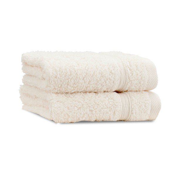 Krémové froté bavlněné ručníky v sadě 2 ks 30x30 cm Zero Twist – Catherine Lansfield