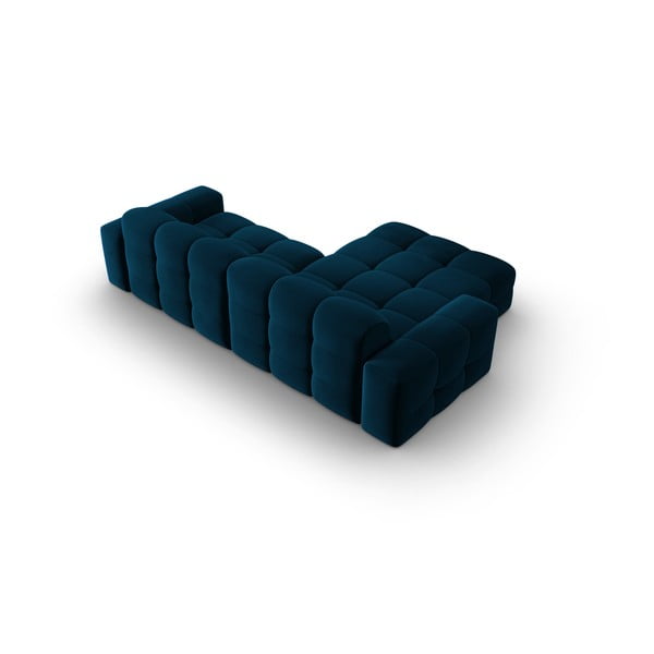 Tmavě modrá sametová rohová pohovka (levý roh) Kendal – Micadoni Home-image-4