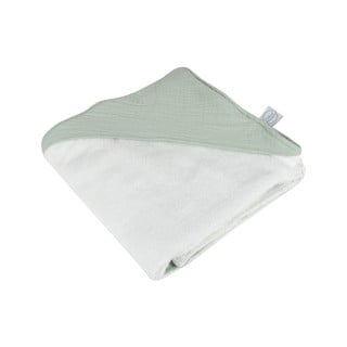 Zelená mušelínová dětská osuška s kapucí 75x75 cm – Bébé Douceur