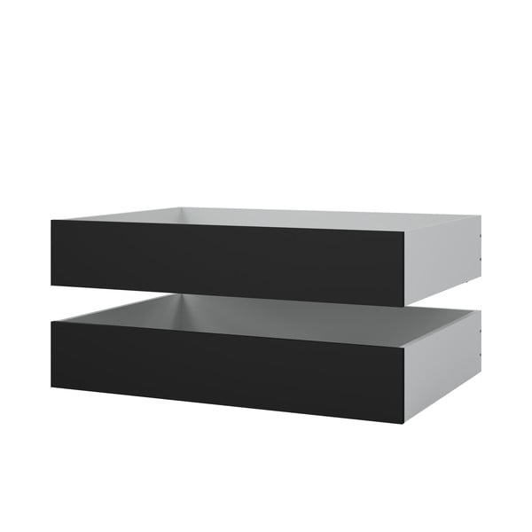 Černé šuplíky pod postel v sadě 2 ks 90x190/140x190 cm Naia – Tvilum-image-3