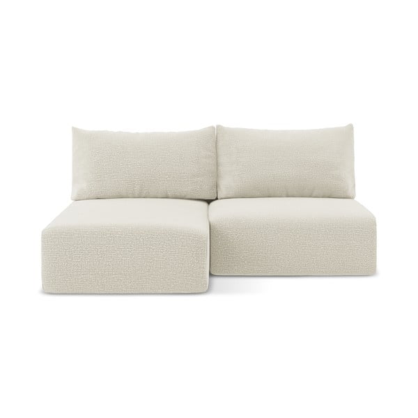 Krémová rozkládací/s úložným prostorem rohová pohovka (levý roh) Kalena – Makamii