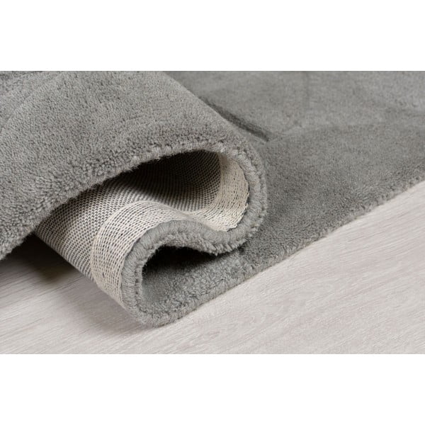 Šedý vlněný kulatý koberec ø 160 cm Gigi - Flair Rugs-image-4