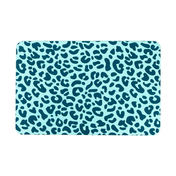 Světle modrá koupelnová předložka 39x60 cm Leopard – Artsy Doormats