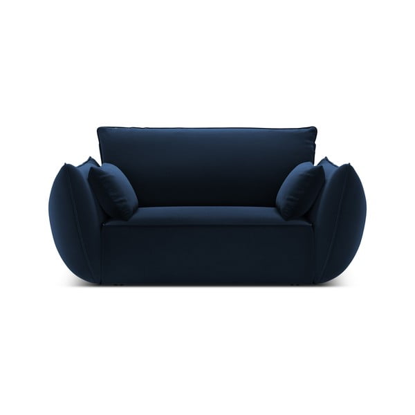Tmavě modré sametové křeslo Vanda – Mazzini Sofas-image-2