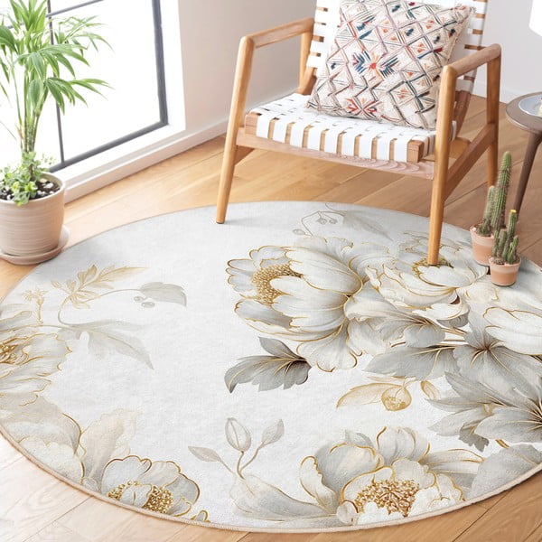 Pratelný kulatý koberec ve světle šedé a béžové barvě ø 120 cm Soft and Gentle – Mila Home-image-2