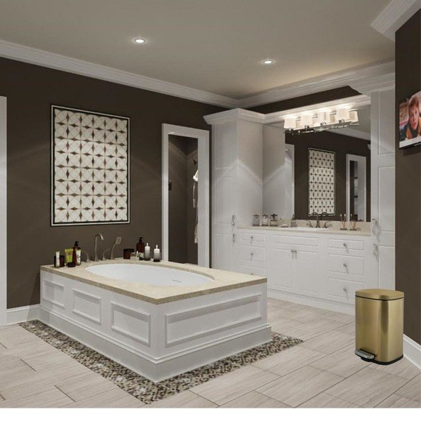 Nášlapný ocelový odpadkový koš v matně zlaté barvě 5 l   Akira – Spirella-image-2