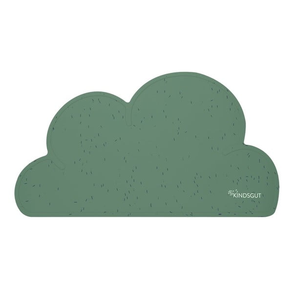 Tmavě zelené silikonové prostírání Kindsgut Cloud, 49 x 27 cm