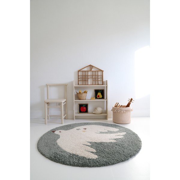 Světle zelený dětský koberec ø120 cm Bohemian Bird Aqua – Nattiot-image-4