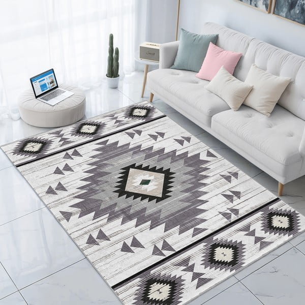 Světle šedý pratelný koberec 120x180 cm Ethnic Geo – Mila Home-image-4