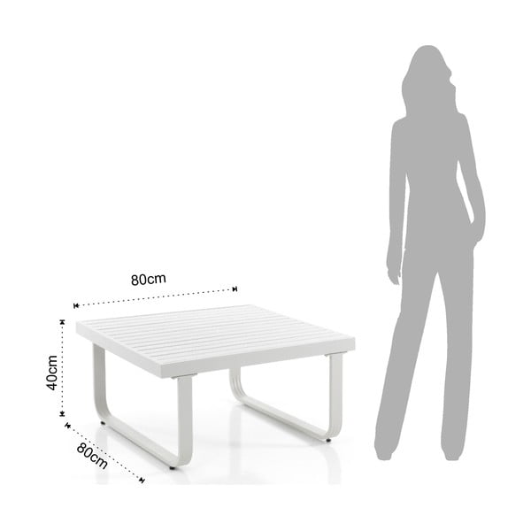 Bílý hliníkový konferenční stolek 80x80 cm Ischia – Tomasucci-image-1