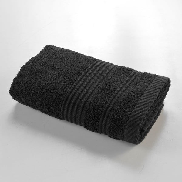Černý froté bavlněný ručník 30x50 cm Tendresse – douceur d'intérieur