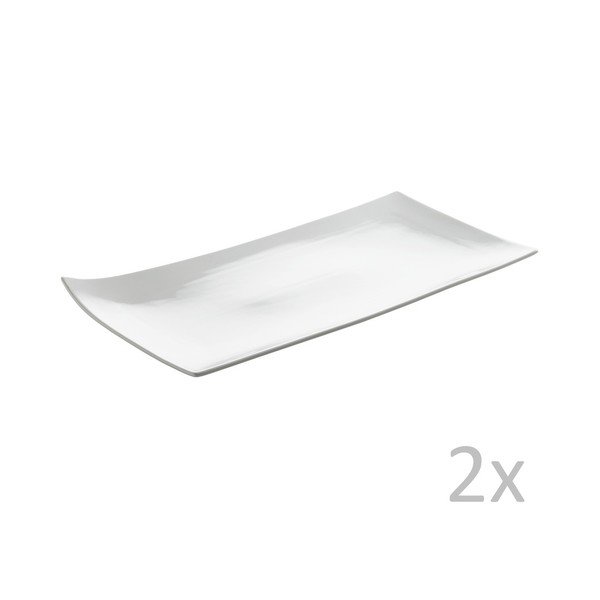 Sada 2 porcelánových podnosů Maxwell & Williams Page, délka 36 cm