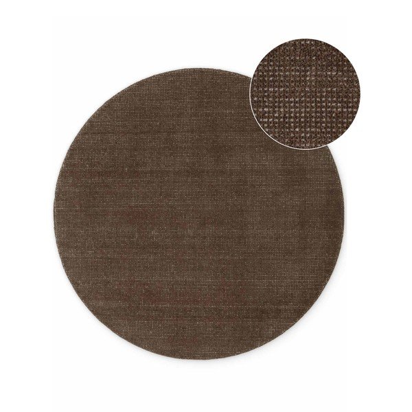 Hnědý ručně tkaný vlněný kulatý koberec ø 200 cm Greenwich – Ted Baker