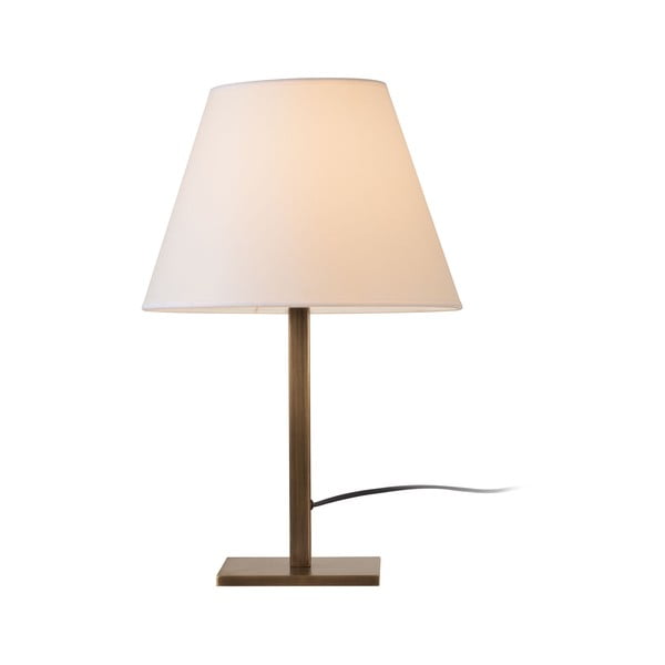 Stolní lampa ve zlaté barvě s bílým stínidlem Dee