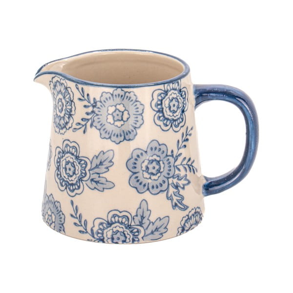 Modrá/béžová konvička na mléko z kameniny 200 ml Blue Willow – Sass & Belle