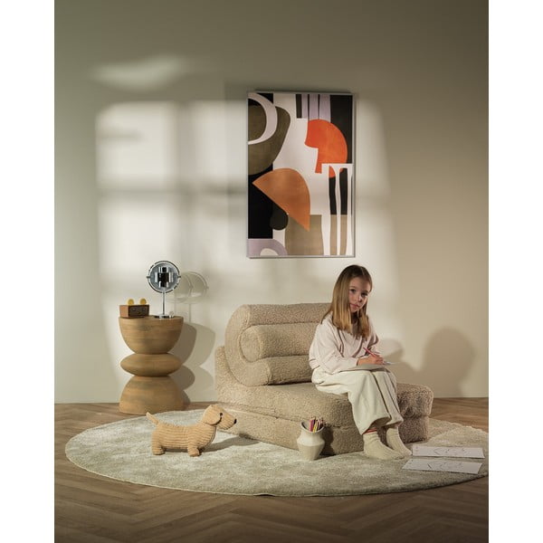 Světle hnědé dětské křesílko z textilie bouclé Flipster – Wigiwama-image-3