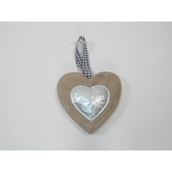 Závěsné dekorativní srdce Nature, 15 cm