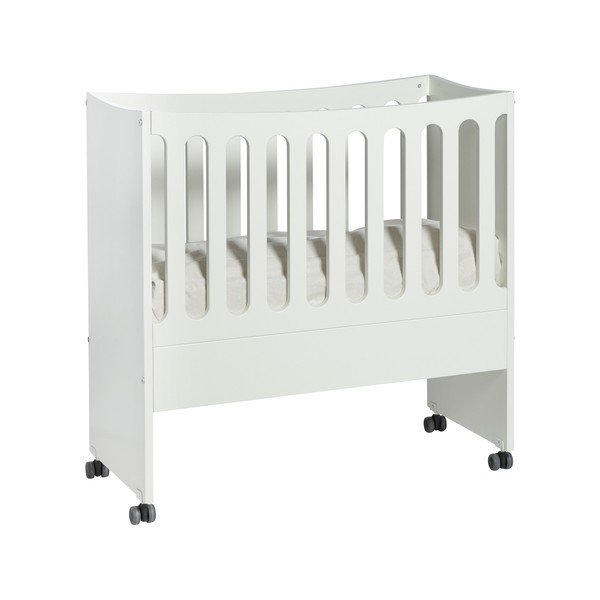 Bílá dětská postýlka na kolečkách s odnímatelnou postranní pelestí Manis-h, 89 x 44 cm-image-2