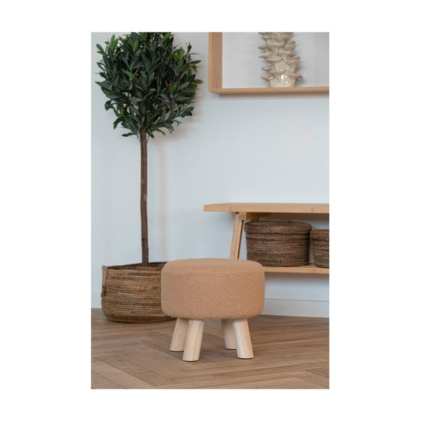 Béžová podnožka z textilie bouclé Aberdeen – House Nordic-image-3