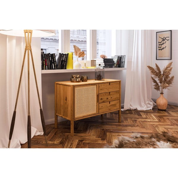 Nízká komoda z dubového dřeva 97x69 cm Pola - The Beds-image-4