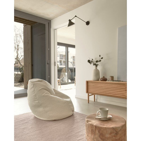 Bílý sedací vak Kave Home Vicka, ø 70 cm-image-4
