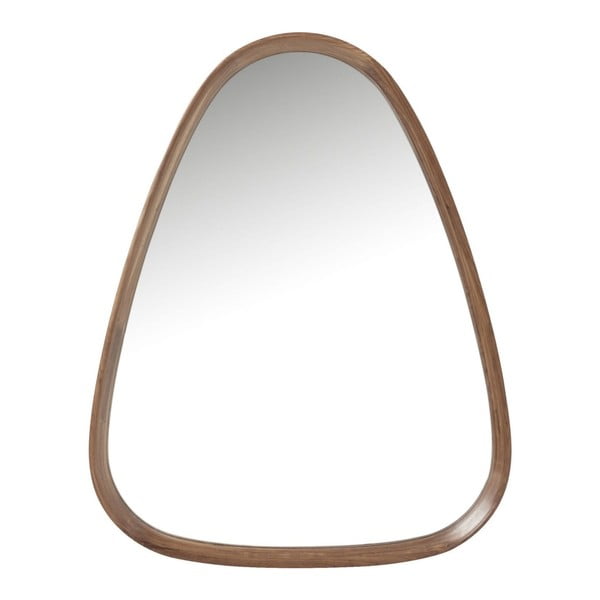 Zrcadlo s hnědým dřevěným rámem Kare Design Denver, 75 x 95 cm