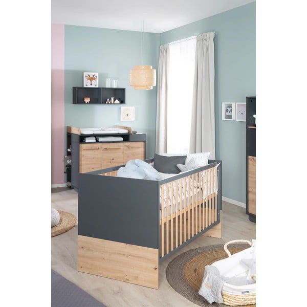 Postýlka v tmavě šedo-přírodní barvě 70x140 cm Lenn – Roba-image-1