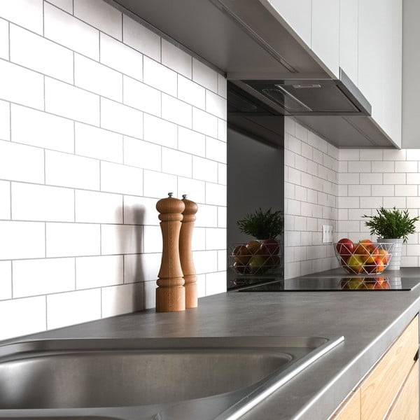 Sada samolepek na kachličky 30 ks 20x10 cm Subway Tiles White – Ambiance-image-2