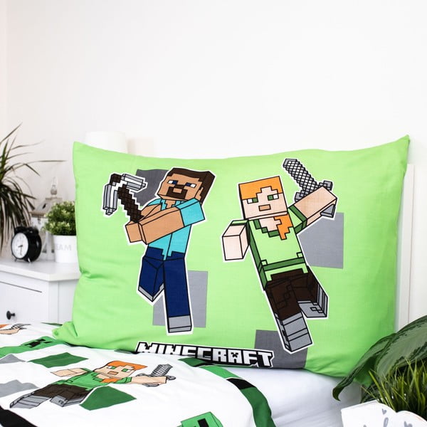 Dětské povlečení na jednolůžko z mikrovlákna 140x200 cm Minecraft – Jerry Fabrics-image-3