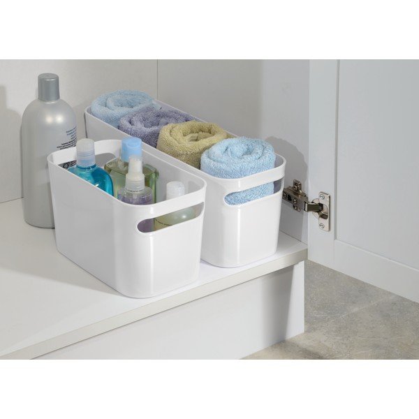 Bílý úložný koš iDesign Una White, 40,64 x 15,24 x 12,7 cm-image-1