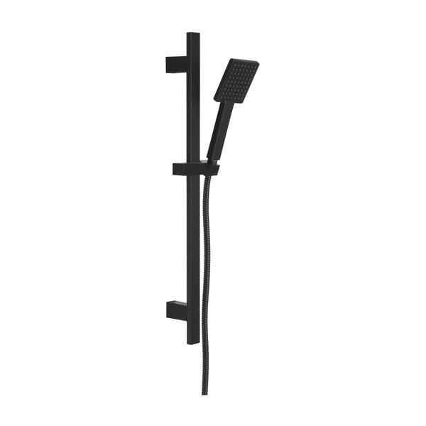 Matně černý sprchový set z nerezové oceli s ruční sprchou a posuvným držákem 70 cm – Sapho
