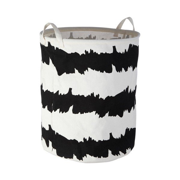Černobílý látkový koš na prádlo Harga – Premier Housewares-image-1