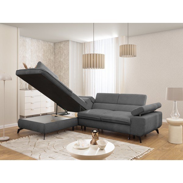 Šedá žinylková rohová pohovka (levý roh/do L) Marbeya  – Ropez-image-4