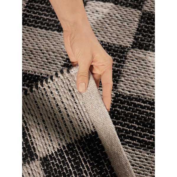 Černý/krémový oboustranný/ručně tkaný běhoun s příměsí juty 80x300 cm Rex – Hanse Home-image-3