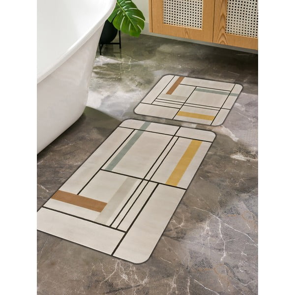 Světle hnědé koupelnové předložky v sadě 2 ks 60x100 cm – Mila Home-image-3