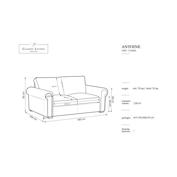 Černá pohovka Windsor & Co Sofas Hermes, 104 cm-image-1