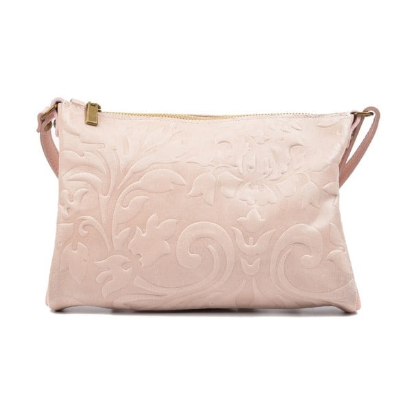 Světle růžová kožená kabelka Carla Ferreri Cipria