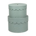 Zelenomodré kartonové úložné boxy v sadě 2 ks s víkem ø 26x17,5 cm Wilma Canvas Paper Laminate – Bigso