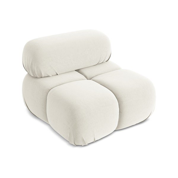 Bílý sametový modul pohovky Lokua – Makamii-image-2