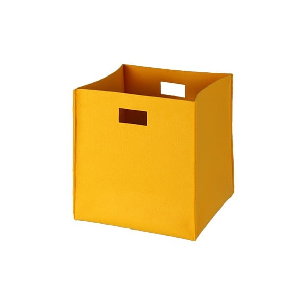 Plstěná krabice 36x35 cm, žlutá